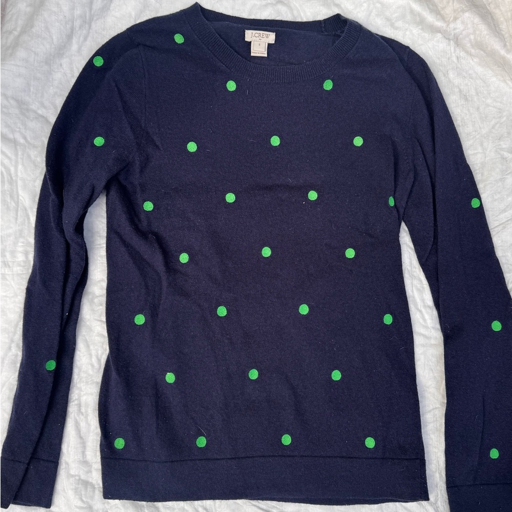 Jcrew polka dot navy sweater